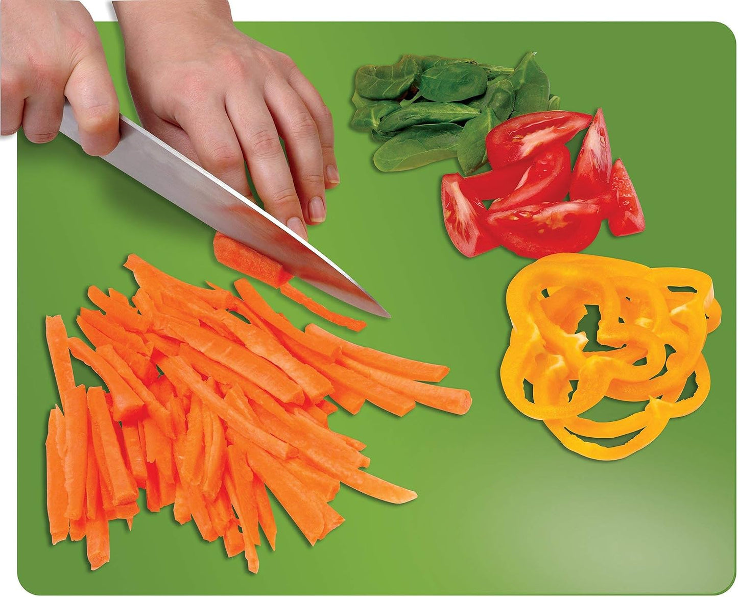 Flexible Plastic Cutting Board Mats, Set of 6, Textured, 6 Vivid, Translucent Colors Assorted