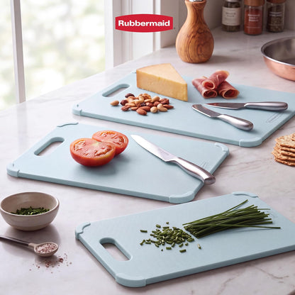 3pc Reversible Wheat Fiber Cutting Board Set | BPA Free Non Toxic Cutting Boards for Kitchen – Dishwasher Safe, Non-Slip Corners & Lightweight | For Meat, Veggies & Fruits