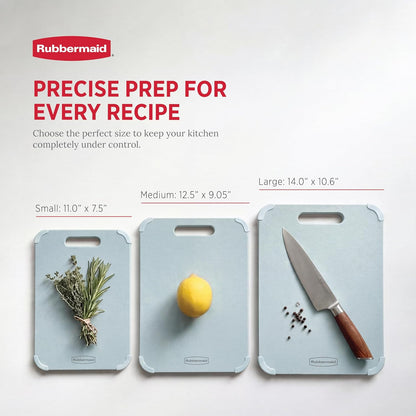 3pc Reversible Wheat Fiber Cutting Board Set | BPA Free Non Toxic Cutting Boards for Kitchen – Dishwasher Safe, Non-Slip Corners & Lightweight | For Meat, Veggies & Fruits