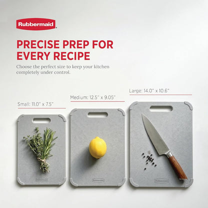3pc Reversible Wheat Fiber Cutting Board Set | BPA Free Non Toxic Cutting Boards for Kitchen – Dishwasher Safe, Non-Slip Corners & Lightweight | For Meat, Veggies & Fruits