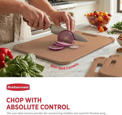 3pc Reversible Wheat Fiber Cutting Board Set | BPA Free Non Toxic Cutting Boards for Kitchen – Dishwasher Safe, Non-Slip Corners & Lightweight | For Meat, Veggies & Fruits