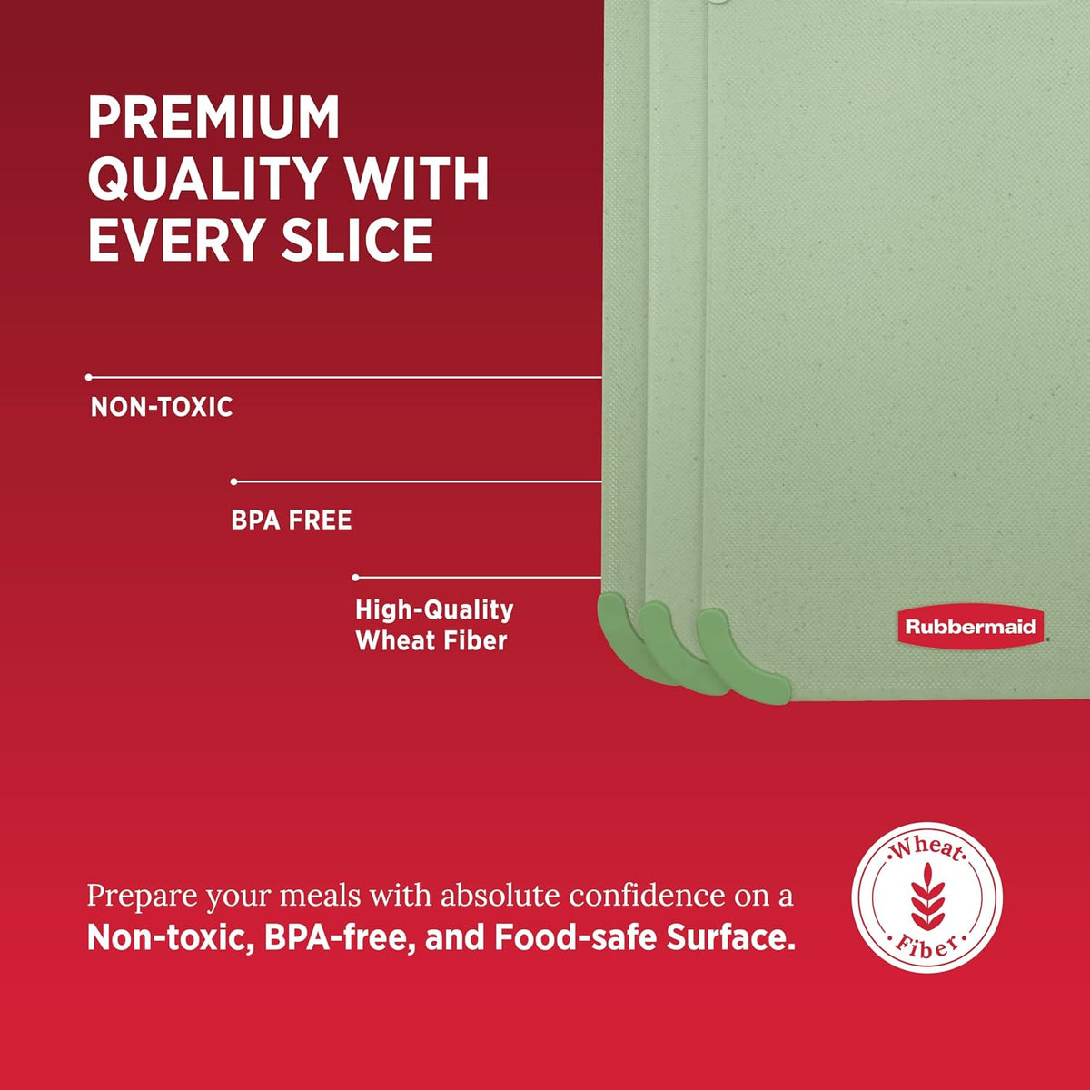 3pc Reversible Wheat Fiber Cutting Board Set | BPA Free Non Toxic Cutting Boards for Kitchen – Dishwasher Safe, Non-Slip Corners & Lightweight | For Meat, Veggies & Fruits