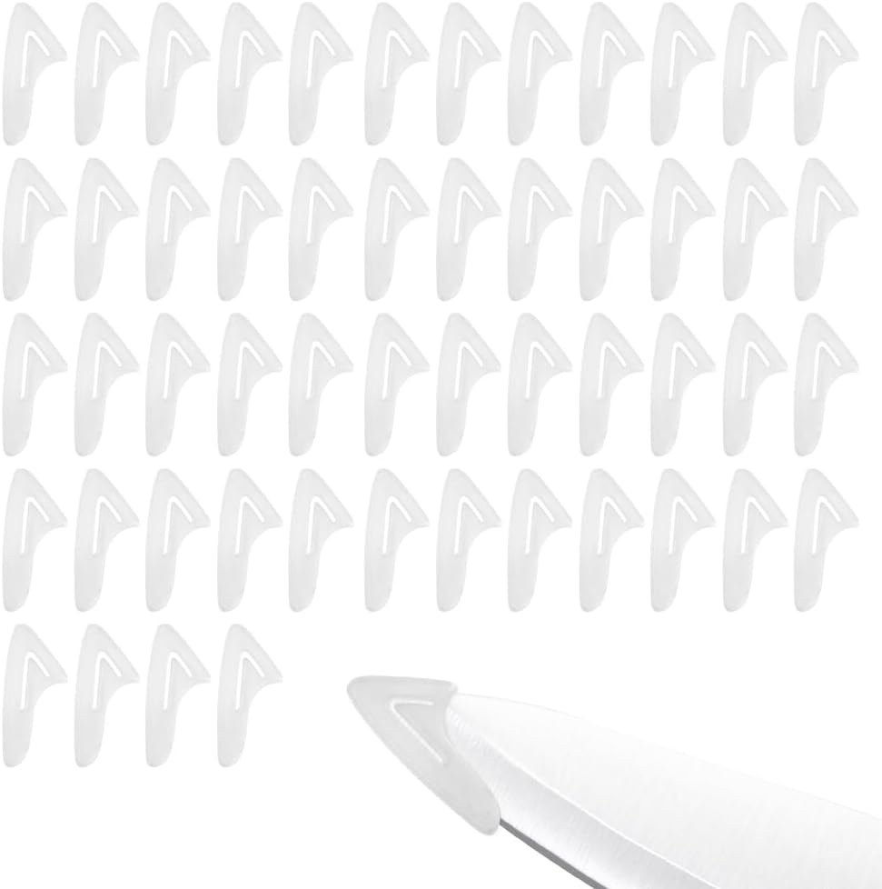 100 Pcs Blade Knife Tip Protector, White Knife Edge Guards Blade Protector, Knife Tip Sleeves Cover Knife Tip Edge Point Anti-scratch Protection for Home Chef Kitchen Supplies, 36 x 1.57 x 4.1 mm
