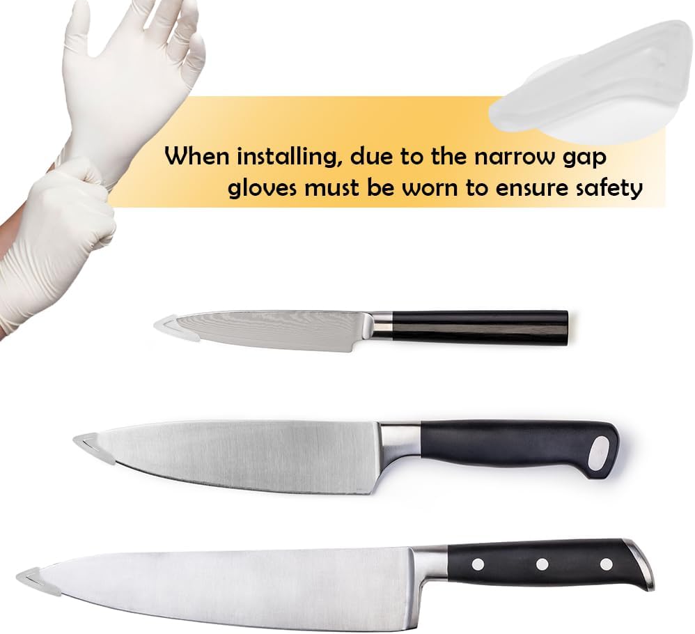 100 Pcs Blade Knife Tip Protector, White Knife Edge Guards Blade Protector, Knife Tip Sleeves Cover Knife Tip Edge Point Anti-scratch Protection for Home Chef Kitchen Supplies, 36 x 1.57 x 4.1 mm