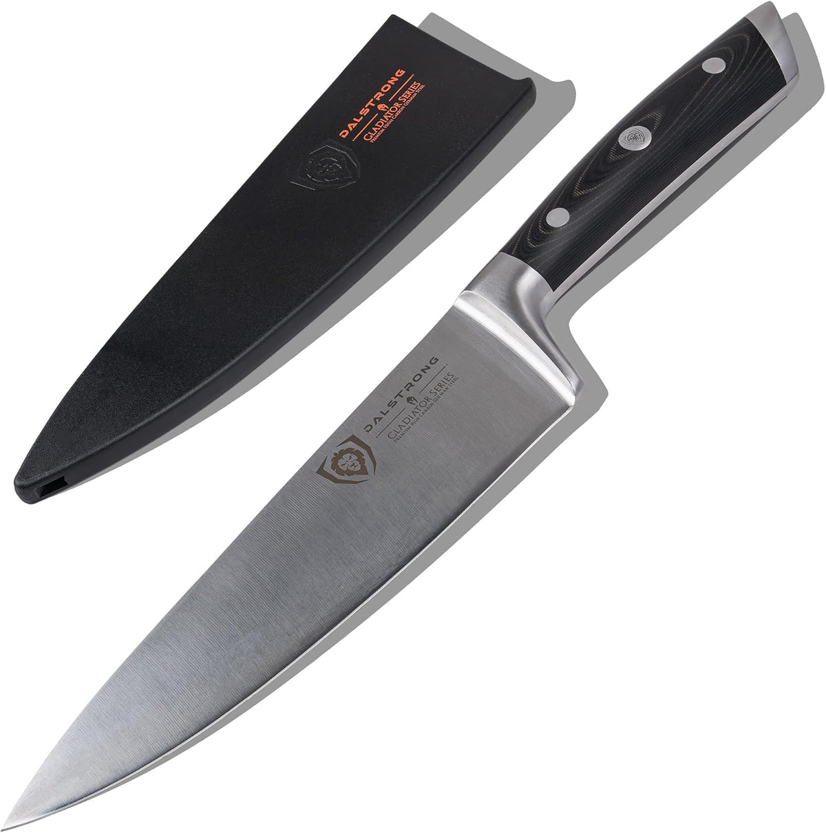 Chef Knife - 8 inch Blade - Gladiator Series - Forged High Carbon German Steel - Razor Sharp Kitchen Knife - Professional Full Tang Knives - Crimson Red Handle ABS - Sheath - NSF Certified