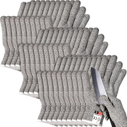15 Pairs Cut Resistant Gloves Level 5 Protection Cutting Safety Kitchen Anti Cut Gloves for Kitchen Fish and More (Medium)