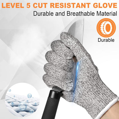 15 Pairs Cut Resistant Gloves Level 5 Protection Cutting Safety Kitchen Anti Cut Gloves for Kitchen Fish and More (Medium)