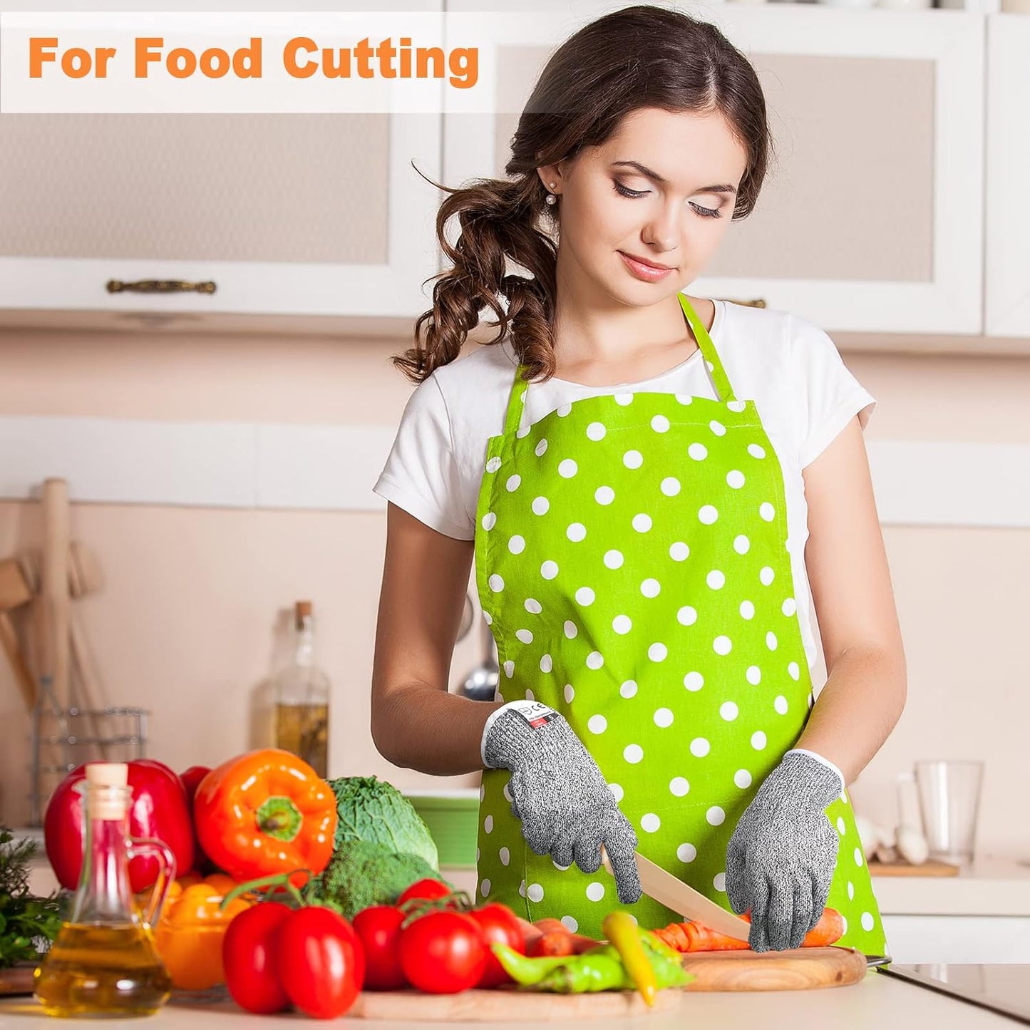15 Pairs Cut Resistant Gloves Level 5 Protection Cutting Safety Kitchen Anti Cut Gloves for Kitchen Fish and More (Medium)