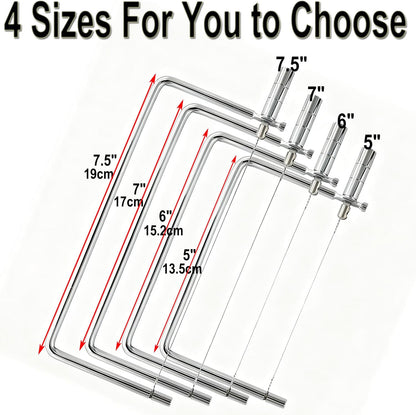 Cheese Cutter Board Accessories Kitchen Knife Marble Block Cheese Slicer Stainless Steel Components DIY for Making Giftable Cheese Cutting Boards with Hardware Cheese Slicer Kit,(2Slicer+8Wires)7in