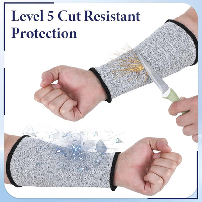 6 Pairs Arm Protection Sleeves Level 5 Protection Cut Burn Resistant Sleeve Anti Abrasion Forearm Cover Protector Arm Guard for Men Women (21cm/8.3 Inch, Black, Grey, Blue, Pink, Yellow)