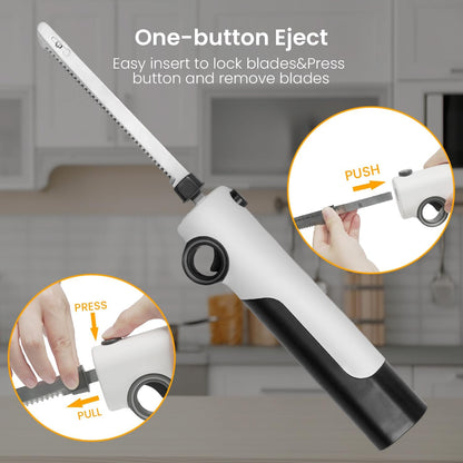 Cordless Electric Knife Rechargeable, Electric Carving Knife for Carving Meats, Poultry, Bread, Crafting Foam, Serving Fork Included
