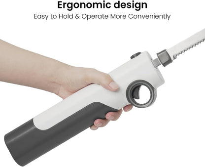 Cordless Electric Knife Rechargeable, Electric Carving Knife for Carving Meats, Poultry, Bread, Crafting Foam, Serving Fork Included