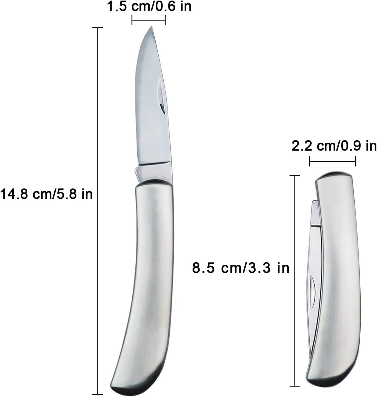 Paring Knife, All Steel Foldable Fruit Knife (3 Pieces)