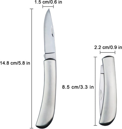 Paring Knife, All Steel Foldable Fruit Knife (3 Pieces)