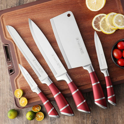 9Pcs Elegant Purple Kitchen Knife Set with Rotation Block,Gift for Women | Knife Set Non Rust Sharp Stainless Steel Chef Knives,Ergonomical Handle,Modern Kitchen