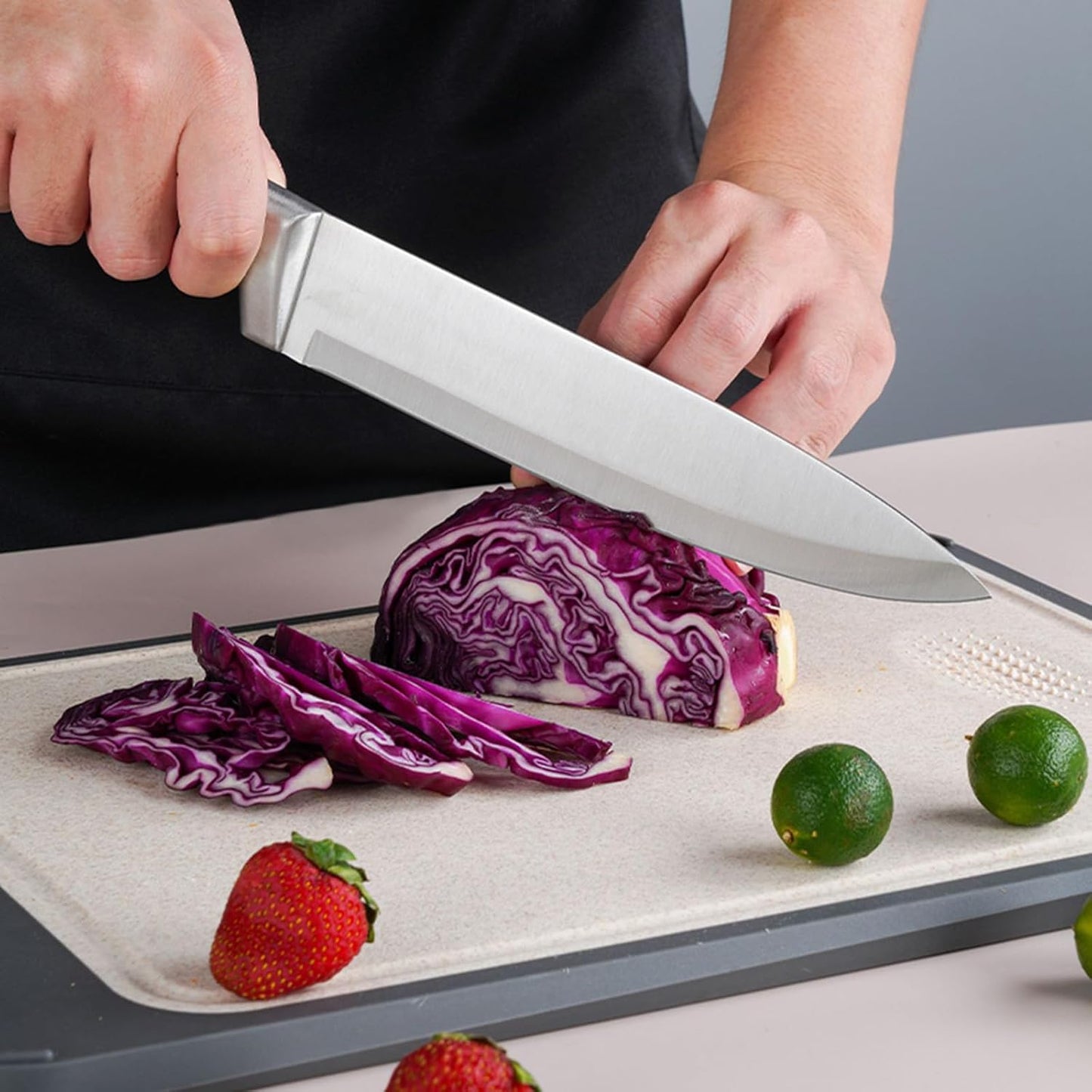 9Pcs Elegant Purple Kitchen Knife Set with Rotation Block,Gift for Women | Knife Set Non Rust Sharp Stainless Steel Chef Knives,Ergonomical Handle,Modern Kitchen