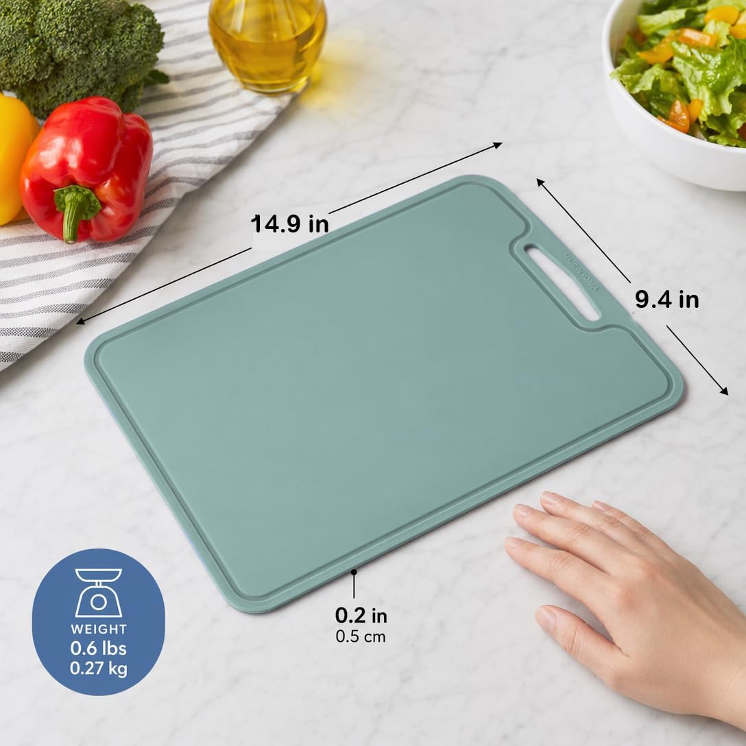 Silicone Cutting Board, 11.8 x 9 In, BPA-Free Flexible Chopping Mat(Blue)