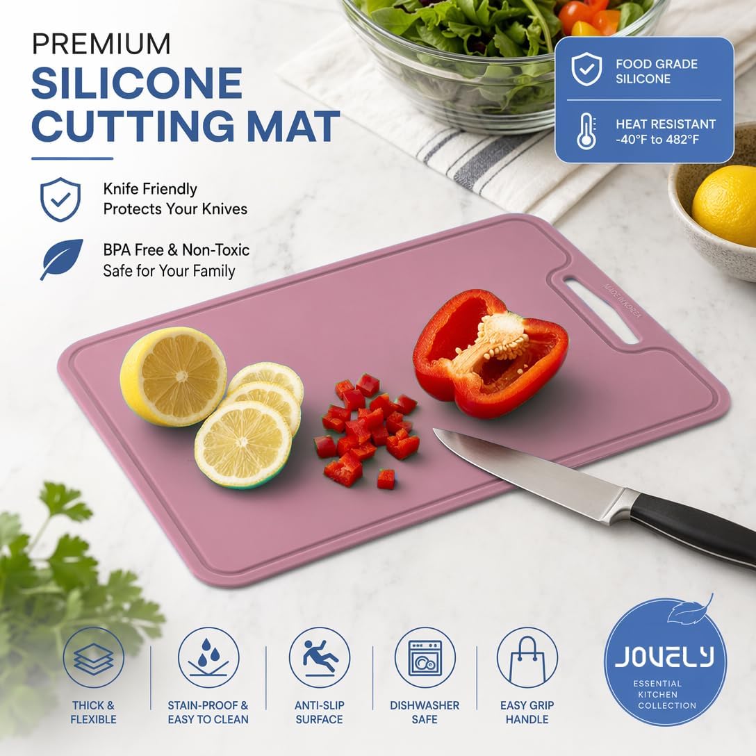 Silicone Cutting Board, 11.8 x 9 In, BPA-Free Flexible Chopping Mat(Blue)