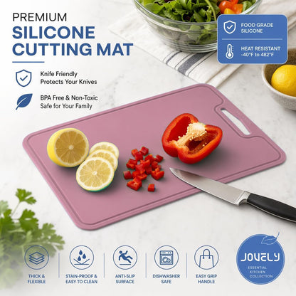 Silicone Cutting Board, 11.8 x 9 In, BPA-Free Flexible Chopping Mat(Blue)