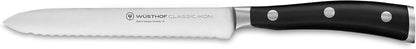 WÜSTHOF Classic IKON 5" Serrated Utility Knife, Black