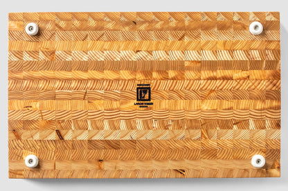 Larch Wood Canada End Grain Large Cutting Board, Standard Line, Handcrafted for Professional Chefs & Home Cooking, 21-5/8" x 13" x 1-3/4"