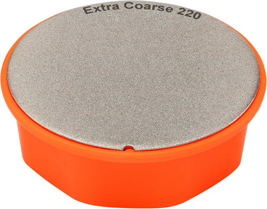 216N Dual-Grit Diamond Sharpening Stone | Extra Coarse 220 / Fine 600 Grit, Knife & Garden Tool Sharpener for Lawn Mower Blades, Axes, Hatchets, Machetes, Hedge Shears