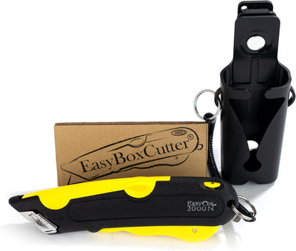 EasyCut 2000 Safe Retractable Box Cutting Utility Knife, Yellow, 09700