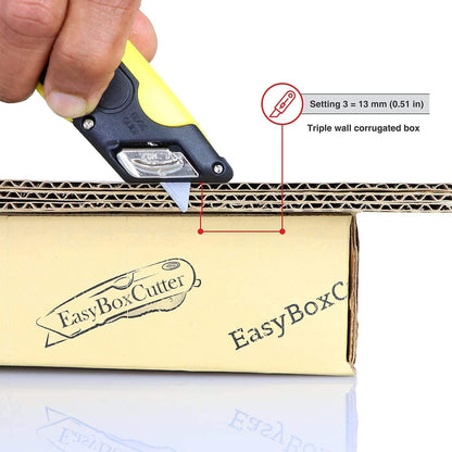 EasyCut 2000 Safe Retractable Box Cutting Utility Knife, Yellow, 09700