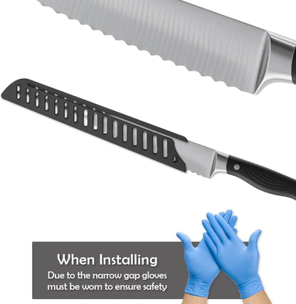 10 Pack Safety Knife Cover Sleeves, Knife Sheath, Knife Edge Guards Blade for Ceramic Kitchen Paring Bread Knife, Fruit Knife Sheath Kitchen Universal, for Home Professional Chefs, 3 Sizes, Thickened