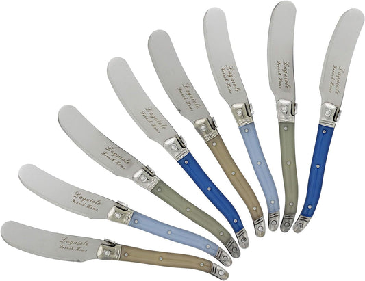 Spreaders, Set of 8, Blue and Cream