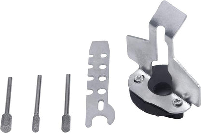 Chainsaw Sharpening Attachment Kit Rotary Tool, Chain Saw Blade Teeth Sharpener Set, Sharpening Attachment with Drill Head and Ruler for Gardening Lawn Mower Chainsaw