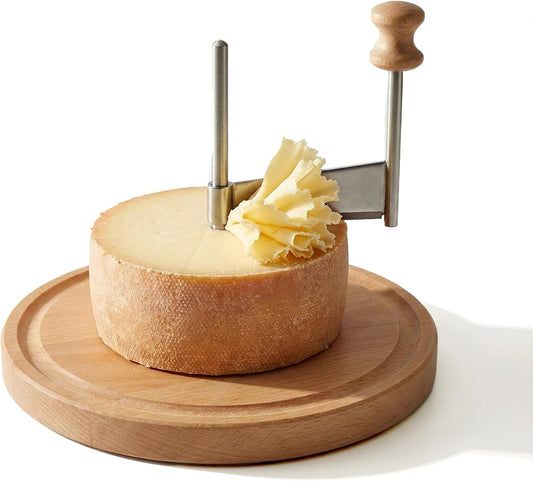 Girolle Cheese Curler Wheel – For Tête de Moine, Chocolate & Butter Curls | Sharp Blade, Solid Wood Base | Perfect for Home Entertaining & Gifting
