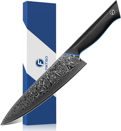 Nakiri Knife 7 Inch, 67-Layer Damascus Steel Kitchen Knife, G10 Handle | Japanese Chef Knife with Ergonomic Full-Tang Handle, Sharp Damascus Knife with Gift Box - Zeus Series