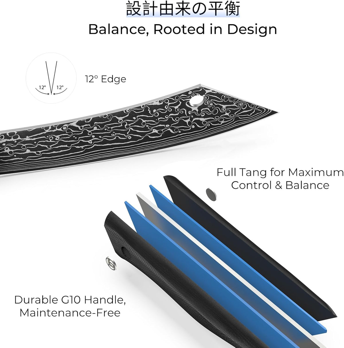 Nakiri Knife 7 Inch, 67-Layer Damascus Steel Kitchen Knife, G10 Handle | Japanese Chef Knife with Ergonomic Full-Tang Handle, Sharp Damascus Knife with Gift Box - Zeus Series