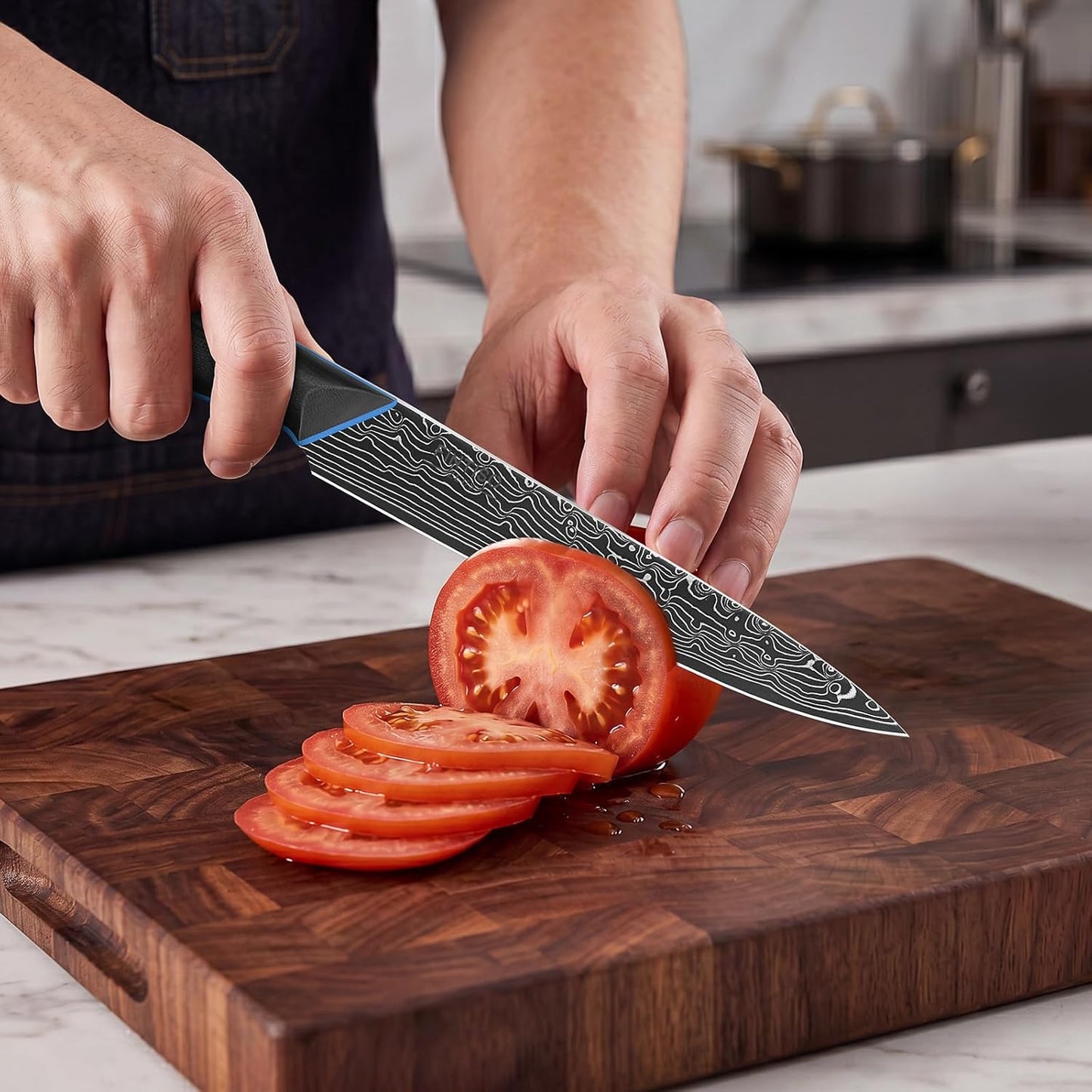 Nakiri Knife 7 Inch, 67-Layer Damascus Steel Kitchen Knife, G10 Handle | Japanese Chef Knife with Ergonomic Full-Tang Handle, Sharp Damascus Knife with Gift Box - Zeus Series