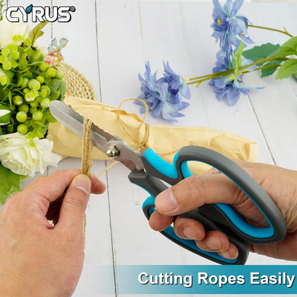 Blue Stainless Steel Floral Shears with Integrated Stab Remover | Sharp Smooth Blades Flower Scissors, Soft Anti-Slip Grips Rose Snips, Perfect For Floral Design And Daily Rose Pruning Work