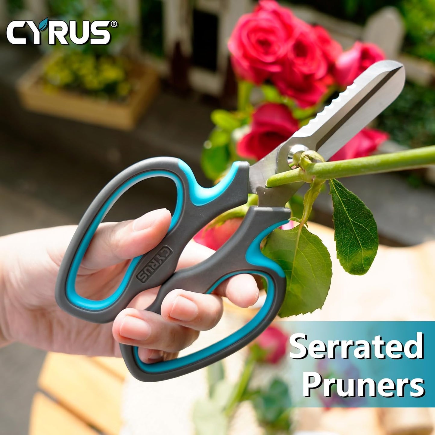 Blue Stainless Steel Floral Shears with Integrated Stab Remover | Sharp Smooth Blades Flower Scissors, Soft Anti-Slip Grips Rose Snips, Perfect For Floral Design And Daily Rose Pruning Work