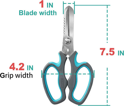 Blue Stainless Steel Floral Shears with Integrated Stab Remover | Sharp Smooth Blades Flower Scissors, Soft Anti-Slip Grips Rose Snips, Perfect For Floral Design And Daily Rose Pruning Work
