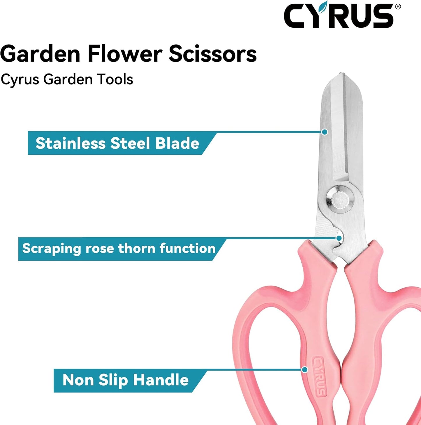 Blue Stainless Steel Floral Shears with Integrated Stab Remover | Sharp Smooth Blades Flower Scissors, Soft Anti-Slip Grips Rose Snips, Perfect For Floral Design And Daily Rose Pruning Work