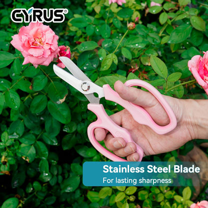 Blue Stainless Steel Floral Shears with Integrated Stab Remover | Sharp Smooth Blades Flower Scissors, Soft Anti-Slip Grips Rose Snips, Perfect For Floral Design And Daily Rose Pruning Work