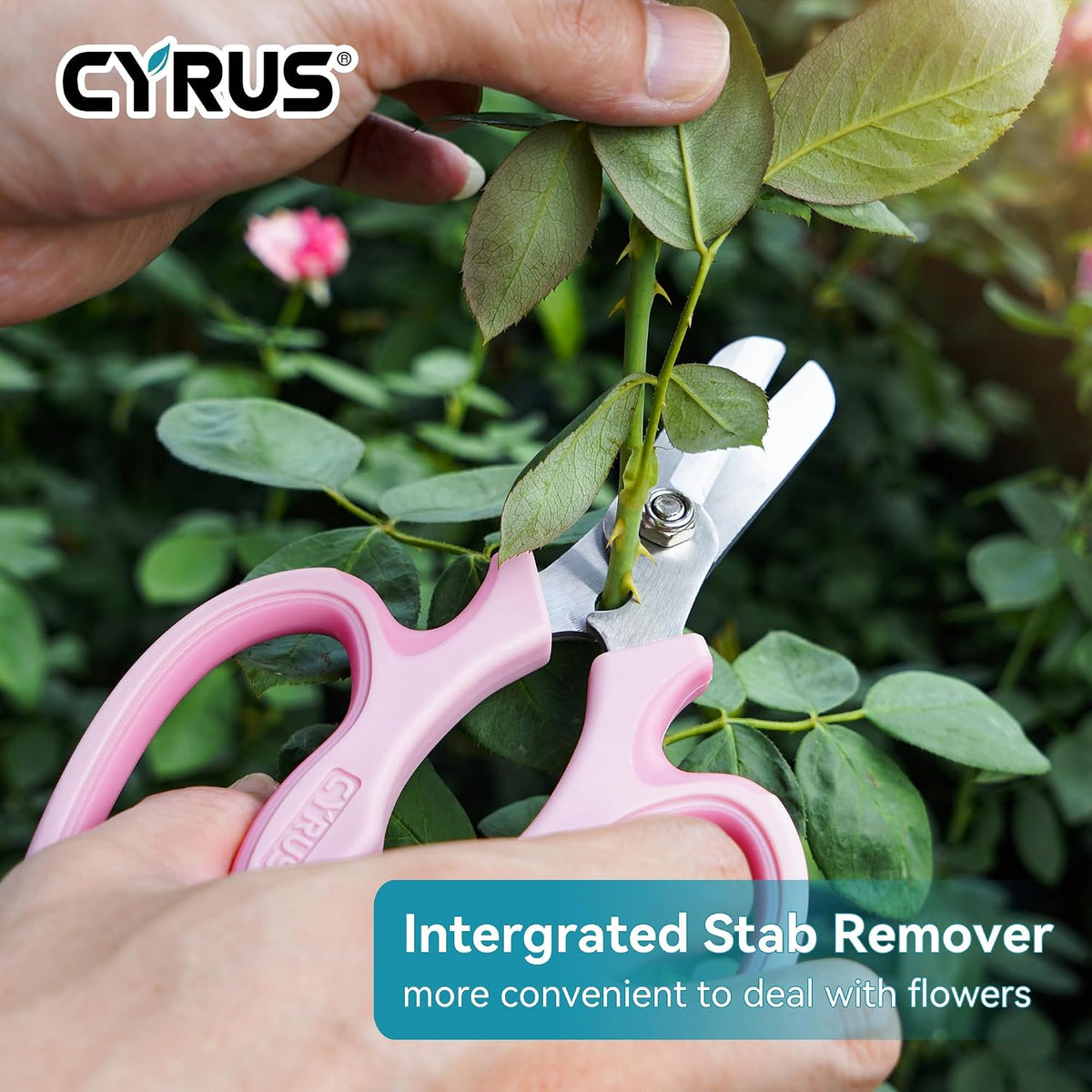Blue Stainless Steel Floral Shears with Integrated Stab Remover | Sharp Smooth Blades Flower Scissors, Soft Anti-Slip Grips Rose Snips, Perfect For Floral Design And Daily Rose Pruning Work