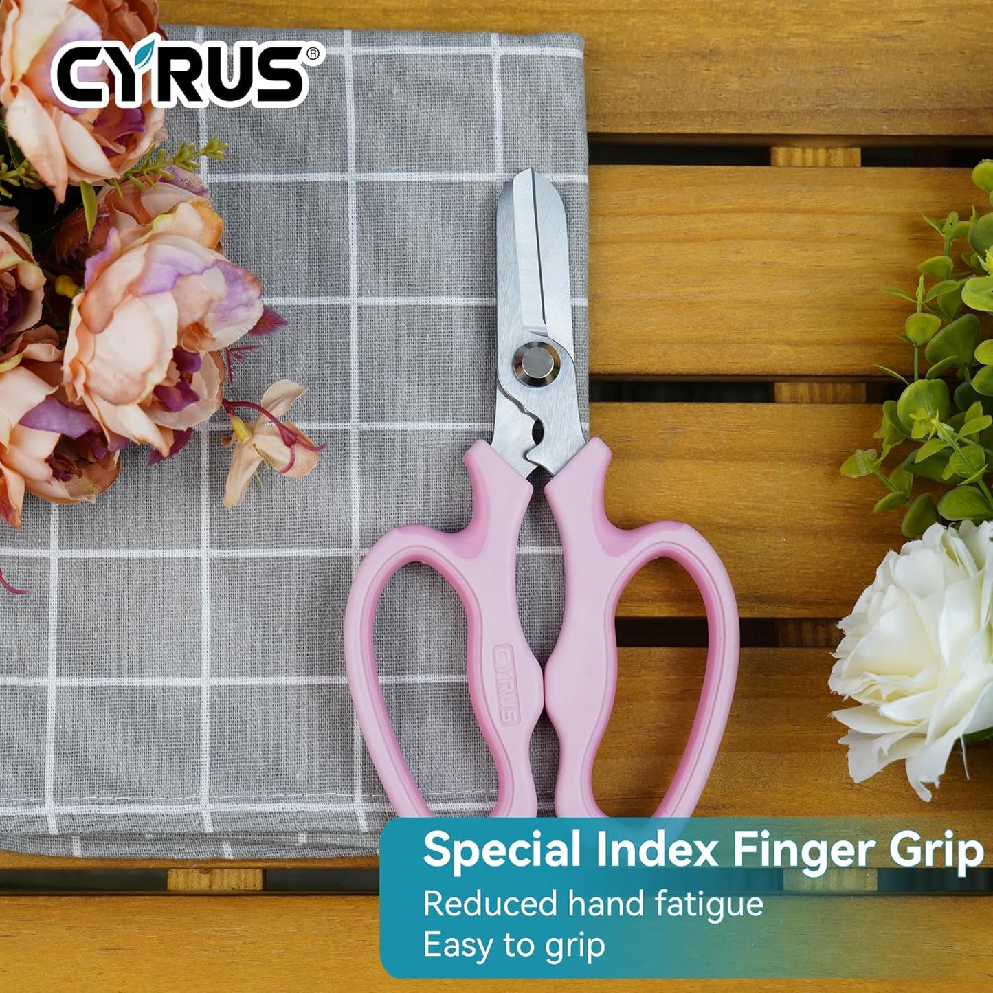 Blue Stainless Steel Floral Shears with Integrated Stab Remover | Sharp Smooth Blades Flower Scissors, Soft Anti-Slip Grips Rose Snips, Perfect For Floral Design And Daily Rose Pruning Work