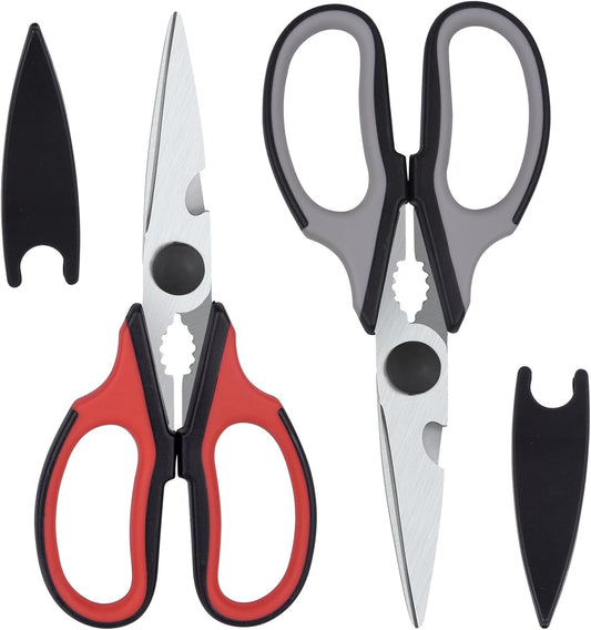 Left Handed Scissors Kitchen Shears, Meat Scissors Poultry Shears 2 Pack | All Purpose, Heavy Duty, Lefty Tools Utensils