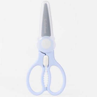 Premium Stainless Steel Portable Baby Food Safety Scissors, Detachable Feeding Shears for Toddlers Infant Kids Food Cutting Meats Noodles Vegetables with Protactive Cover