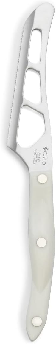 Model 1764 Traditional Cheese Knife 5-3/8” Micro Double-D-edge blade (Pearl White Handle)