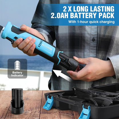 12V Cordless Electric Fillet Knife for Fish, 8" & 10" Sharp Blades
