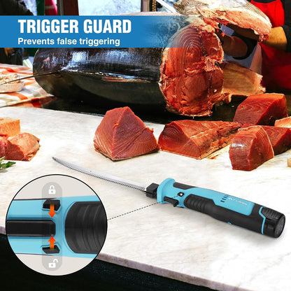 12V Cordless Electric Fillet Knife for Fish, 8" & 10" Sharp Blades