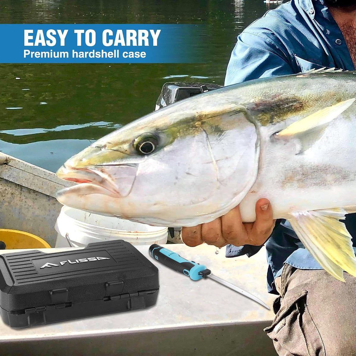 12V Cordless Electric Fillet Knife for Fish, 8" & 10" Sharp Blades