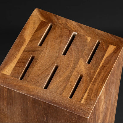 SENKEN Rotating Magnetic Knife Block without Knives, Natural Acacia Hardwood - 360 Degrees Rotation - Ultra Strong Neodymium Magnets, Universal Knife Holder & Storage (Rotating Magnetic Block)