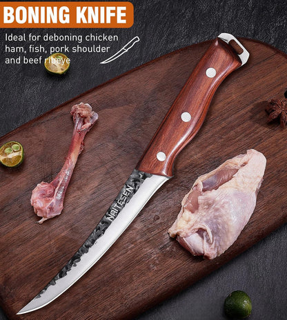 Butcher Knife and Kitchen Knife Set with Gift Box